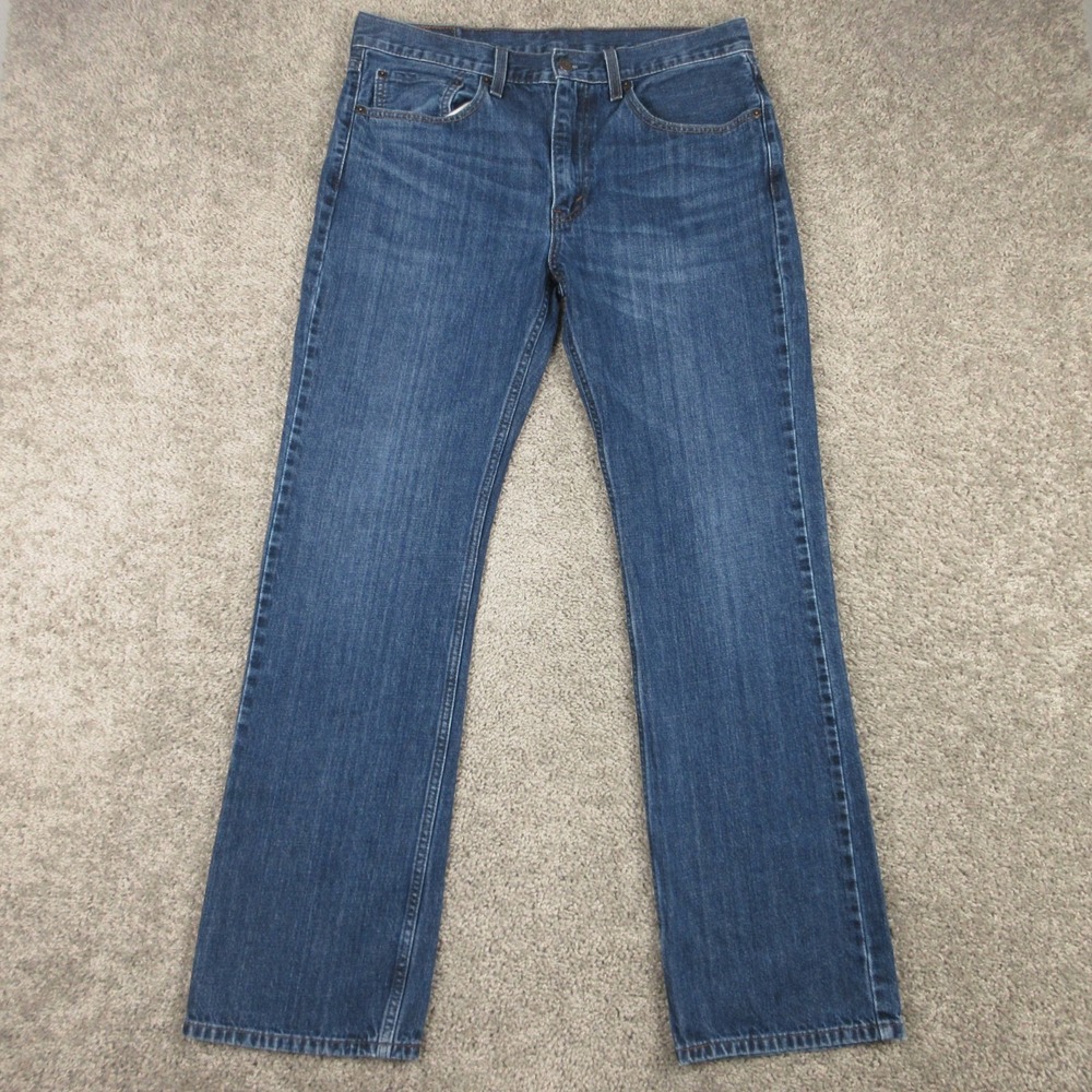 Levis Jeans Mens 34x34 Blue 527 Slim Bootcut Western Cowboy Faded Denim Pants